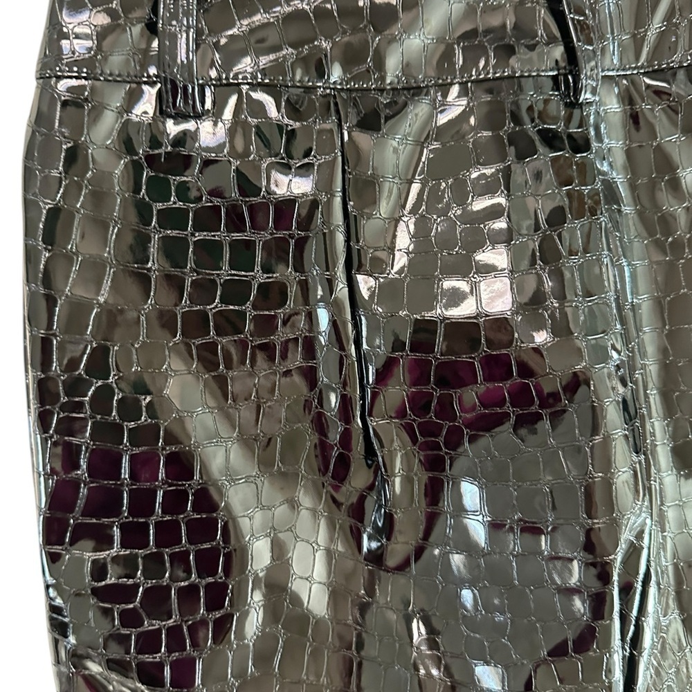 Cider black faux leather pants reptile embossed textured high waist NEW Size S - Picture 13 of 17